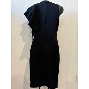 Lulus 'Tender-Hearted' Dress Asymmetrical Ruffle Womens Size XS Black New